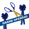 Grand Opening Kit-25" Ceremonial Scissors, Ribbon, Bows (Gold/Blue)
